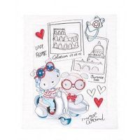 manta acolchada de algodon ranforce 90110cm love rome