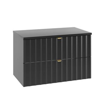 Mueble bajo lavabo 80cm encimera paneles de melamina y mdf negro