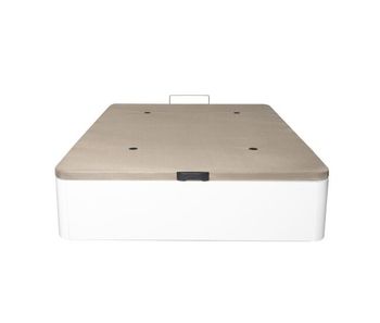 Canapé abatible  tapa tapizada 3d madera 25 blanco 135x190cm atenas