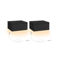 mesita de noche colgante luz estante de pared con cajon negro ebano  2