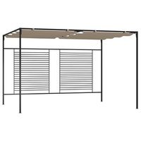 cenador con techo retractil gris taupe 3x4x23 m 180 gm