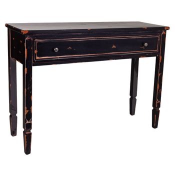 Recibidor-consola de madera negro 112x38x82