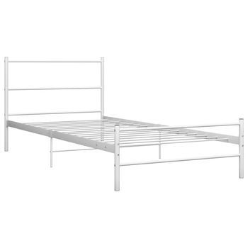 Estructura De Cama De Metal Blanca 90x200 Cm