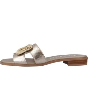 de HISPANITAS SANDALIA PLANA HISPANITAS HV253881 ORO CON HEBILLA DECORATIVA CAVA
