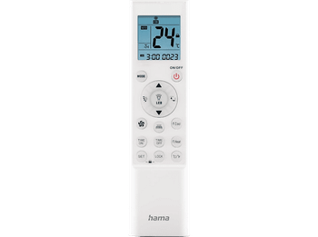 Mando a distancia - Hama 00221040, Para Aires Acondicionados, Temporizador, Pantalla LCD, Blanco