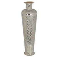 jarron suelo metalmosaico plata
