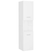 armario de bano  mueble bano madera contrachapada blanco 30x30x130 cm