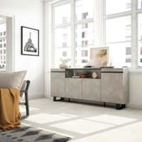 aparador efecto madera cemento 200x35x87cm con patas