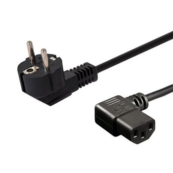 Cable alimentación Savio Schuko-IEC C13 1.2m 3 pines cobre negro 250V angular