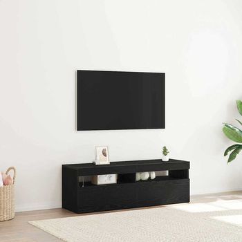 Vidaxl Mueble De Tv 120 X 35 X 40 Cm Roble Negro Madera De Ingeniería