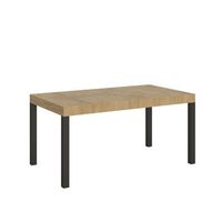 mesa extensible 90x160264 cm everyday roble natural estructura antracita