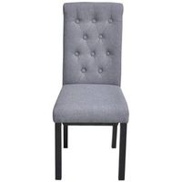 sillas de comedor 4 unidades tela gris claro