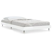 estructura de cama madera de ingenieria blanco brillo 90x190 cm vidaxl