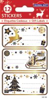 12 pegatinas de navidad - gold chic