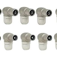 televes pack conectores antena tv tdt 5 uds macho 4130  5 uds hembra 4131 - conectores cei acodado blindado para cables coaxiales de 69mm