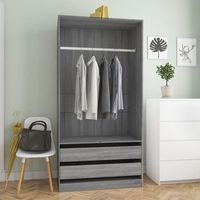 armario de almacenamiento  armario de madera contrachapada gris sonoma 100x50x200 cm cfw740392