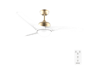 ventilador de techo - cecotec energysilence aero 560 goldwhite motor 60 w mando a distancia 3 velocidades temporizador hasta 8 h y aspas blanco