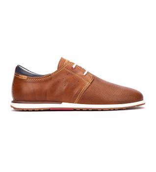 Pikolinos para hombre. M8W-6429 Zapatos de Piel Saler marrón (42), Plano, 1 a 3cm, Cordones, Casual, Clásico