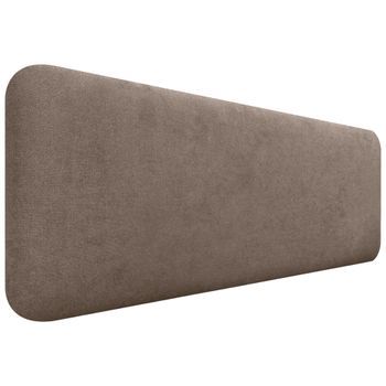 Dhome Cabecero Tapizado Liso Redondeado Tela Para Pared Acústicos Cabeceros Absorbentes Cabezal Cama Dormitorio (marrón, 160cm)