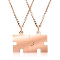 cadena de plata 925 rosa con colgante puzzle