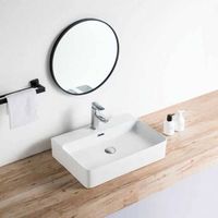 lavabo blanco brillante sobre encimera ceramico estero 60 x 425 cm  60 x 425 cm