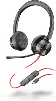 POLY Auriculares estéreo Blackwire 8225 USB-C + Adaptador USB-C/A