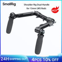 plataforma de hombro smallrig con doble mango para varillas lws de 15 mm con orificios de localizacion de 14 -20 para monitores para camarasvideocamara dslr -5205