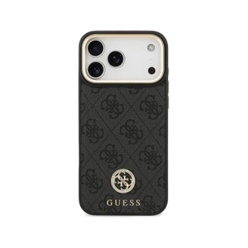 Guess Funda Para Iphone 17 Pro Max – Carcasa De Polipiel Negra Con Logo 4g De Strass Y Magsafe, Diseño Elegante Y Ajuste Preciso