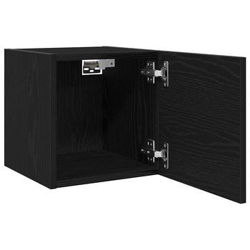 Mueble Para Tv Montado En La Pared 2 Uds | Mueble De Salón | Gabinete De Tv Roble Negro