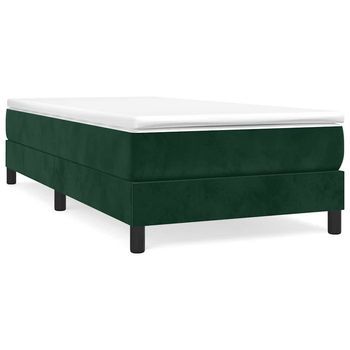 Estructura De Cama Con Somier Terciopelo Verde Oscuro 80x200cm Vidaxl