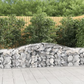 Cesta De Gaviones | Gavión Para Piedras | Gavión Decorativo Forma Arco Hierro Galvanizado 400x50x60/80 Cm Cfw830046