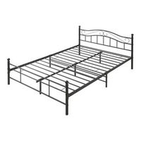 cama doble florenz con cabecero y somier metal 140x200 - negro encasa