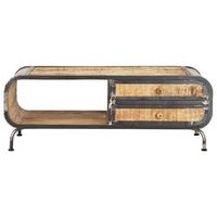 mesa de cafe - mesa de centro madera maciza de mango 100x50x35 cm