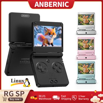 Consola de juegos portátil retro Anbernic RG SP Flip, pantalla IPS de 3.4'' con ángulo de visión completo, Linux de 64 bits, 3300mAh, reproductor de juegos portátil RGSP, compatible con WiFi 5G,