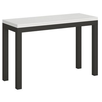 Consola Extensible Doble Encimera 120x45/90 O 120/200x45/90 Cm Evira-color Blanco-anchura 200 Cm