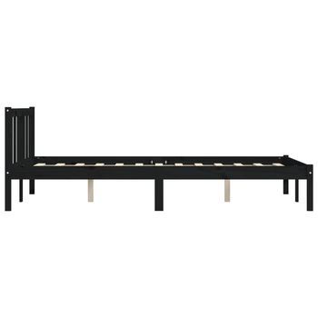 Marco De Cama De Madera (apariencia Negra, Tamaño 140x190 Cm)