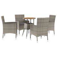 mesita y sillas jardin 5 piezas  mueble de jardin y cojines ratan sintetico gris