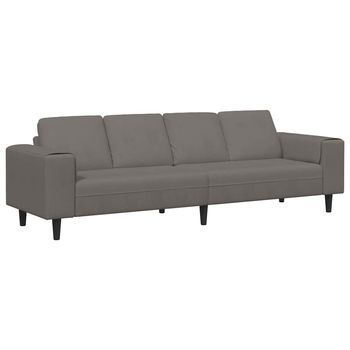 Sofá Gris Claro 250 X 77 X 76 Cm Tela De Pana Vidaxl