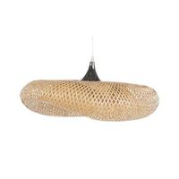 lampara colgante de madera de bambu estilo boho lampara de techo marron claro boyne
