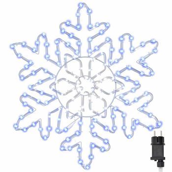 Copos De Nieve Navideños 156 Led Azul 55.5 X 55.5 X 0.75 Cm Pvc Vidaxl