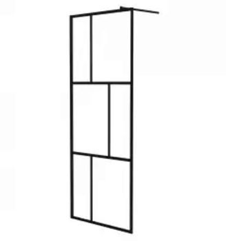 Mampara De Ducha Accesible Con Vidrio Templado Negro 80x195 Cm Vidaxl