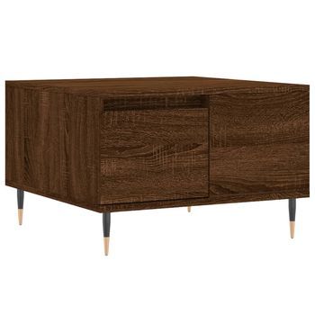Mesa De Café - Mesa De Centro Madera Contrachapada Roble Marrón 55x55x36,5 Cm