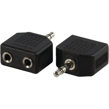 Goobay Duplicador Audio 2x Jack 3.5mm Hembra/Macho Negro