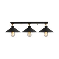 regleta orientable negro 3 luces con detalles en oro