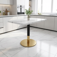 mesa de comedor - mueble para cocina o comedor - mdf y metal - blanco y negro 80x60x75cm