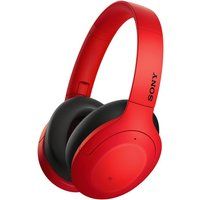 sony wh-h910 wireless bluetooth noise-cancelling headphones - red red