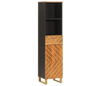 Vidaxl mueble de baño madera maciza mango marrón negro 38x33,5x160 cm