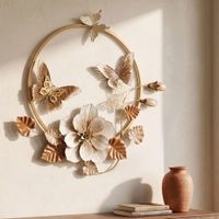 panel decorativo mariposa 3d de metal dorado 584x51x635 cm