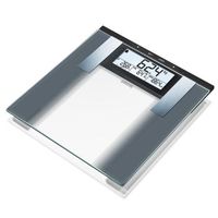 bascula de analisis corporal vidrio 180kg blanca y negra sbg21 sanitas