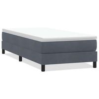 cama individual  cama para adultos  cama box spring sin colchon terciopelo gris oscuro 80x210 cm